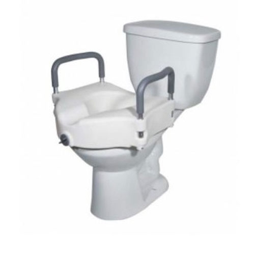 2-in-1 Locking Elevated Toilet Seat with Tool-Free Removable Arms